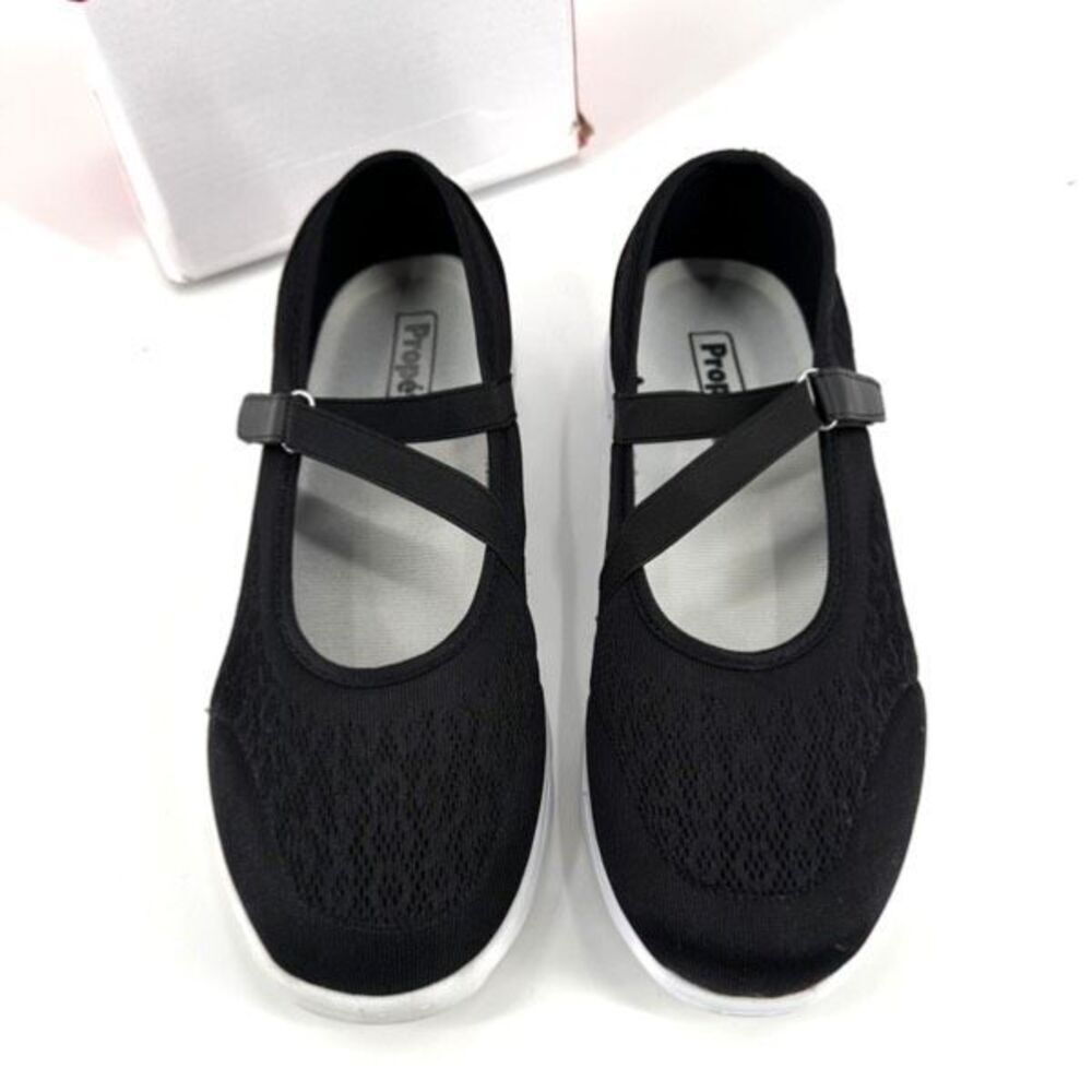 Propet TravelActiv Womens Lightweight Mesh Walking Flat Mary Jane Black Size 9.5 - Picture 2 of 9